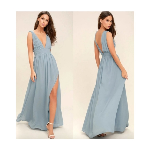 Lulus Dresses & Skirts - Lulu's light Blue heavenly hues maxi dress gown bridesmaid dress size Medium